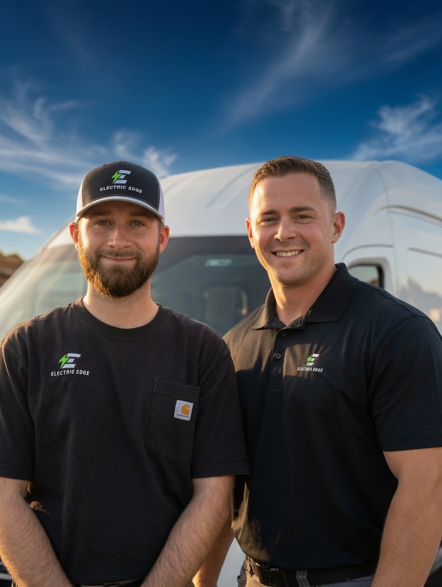 The Electric Edge LLC team — Aaron and Ben, licensed electricians serving Snohomish County